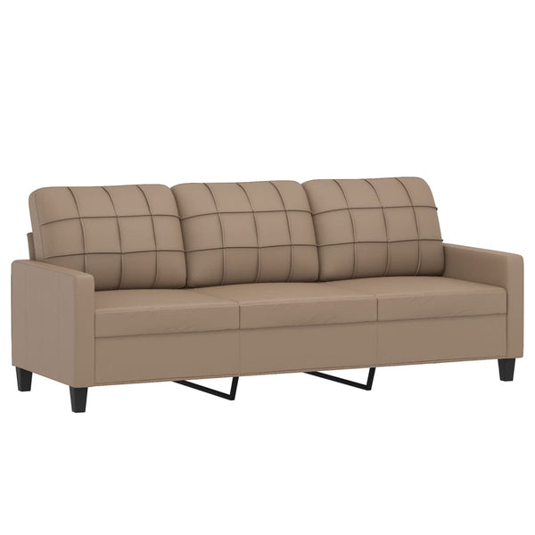 3-Sitzer Sofa Cappuccino-Braun Kunstleder 180cm
