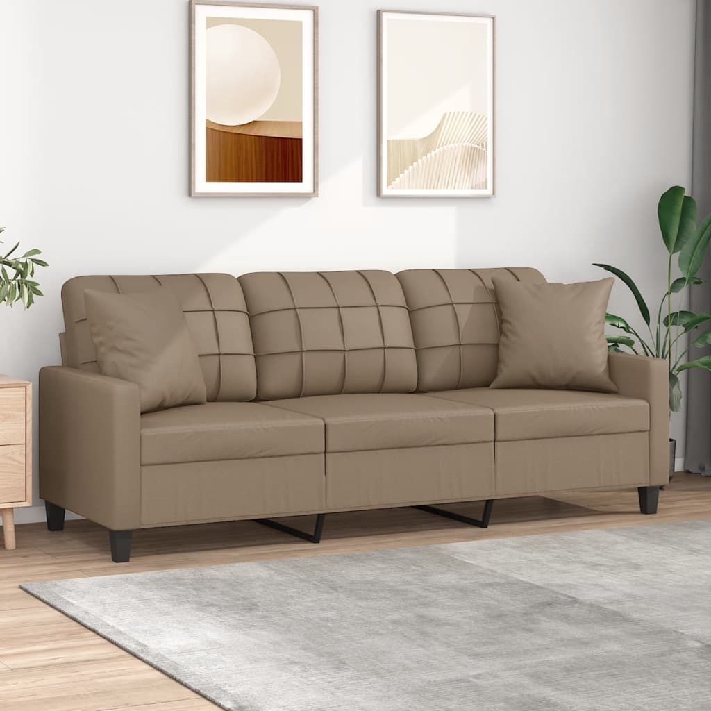 3-Sitzer Sofa Cappuccino-Braun Kunstleder 180cm