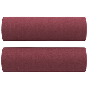 vidaXL 2-Seater Sofa with Throw Pillows Wine Red 120 cm Fabric
