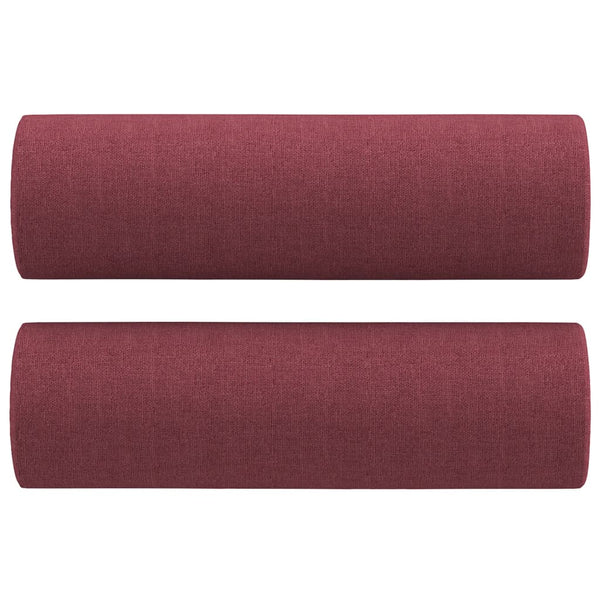 vidaXL 2-Seater Sofa with Throw Pillows Wine Red 120 cm Fabric