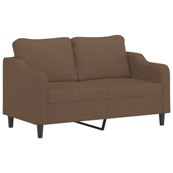 Braunes 2-Sitzer Sofa mit Zierkissen