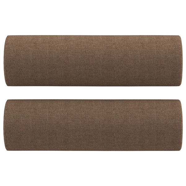 Braunes 2-Sitzer Sofa mit Zierkissen