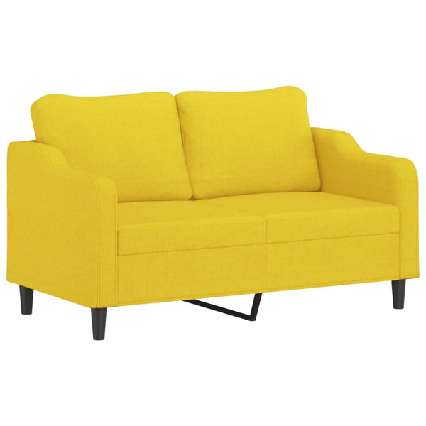 Hellgelbes 2-Sitzer Sofa mit Zierkissen