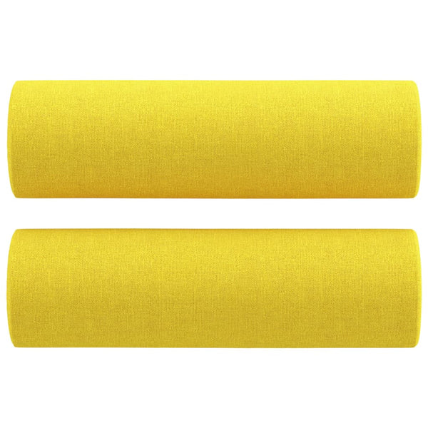 Hellgelbes 2-Sitzer Sofa mit Zierkissen