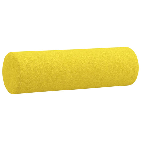 Hellgelbes 2-Sitzer Sofa mit Zierkissen