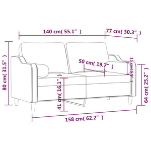 Hellgelbes 2-Sitzer Sofa mit Zierkissen