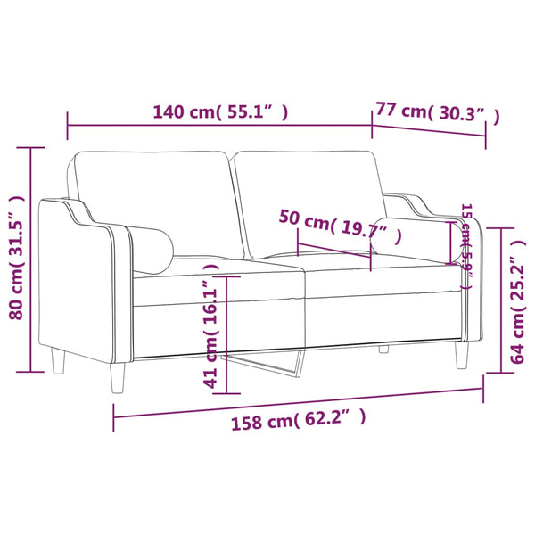 Hellgelbes 2-Sitzer Sofa mit Zierkissen
