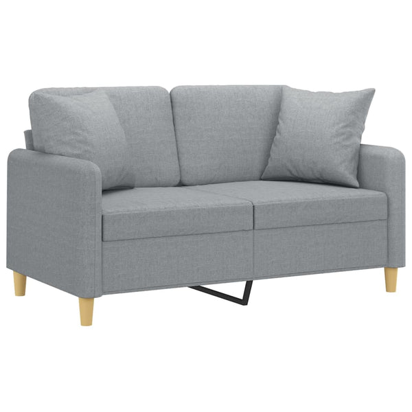 Hellgraues 2-Sitzer Sofa mit Kissen