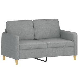 Hellgraues 2-Sitzer Sofa mit Kissen
