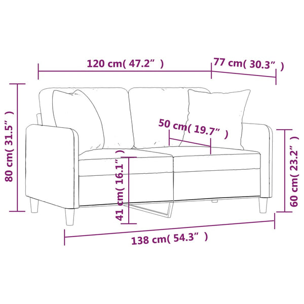 Hellgraues 2-Sitzer Sofa mit Kissen