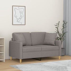 Hellgraues 2-Sitzer Sofa mit Kissen
