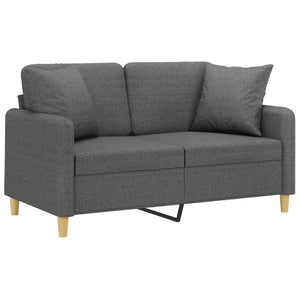 Dunkelgraues 2-Sitzer Sofa mit Zierkissen