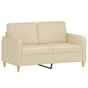 vidaXL Canapé 2 places avec oreillers décoratifs Crème 120 cm Tissu