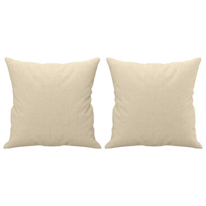 vidaXL Canapé 2 places avec oreillers décoratifs Crème 120 cm Tissu