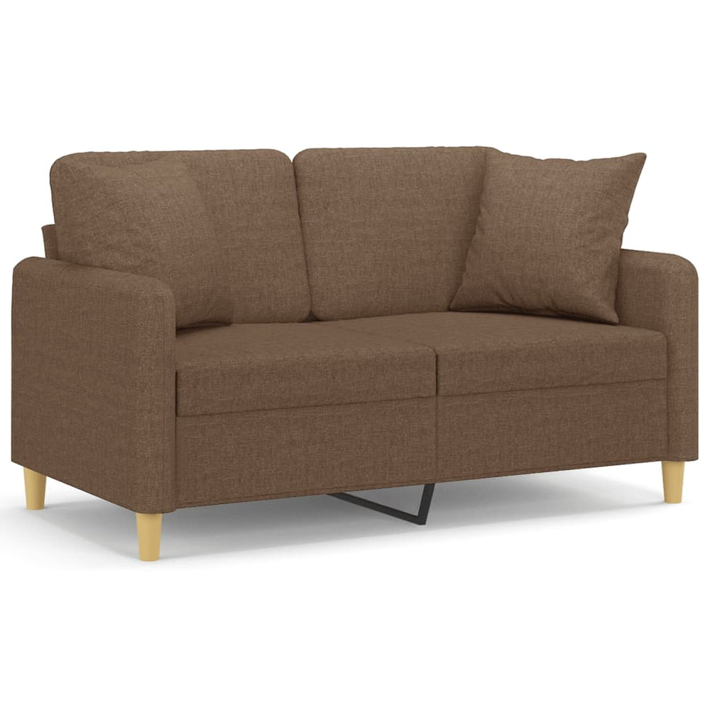2-Sitzer Sofa Braun mit Kissen