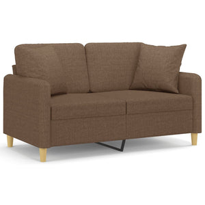 2-Sitzer Sofa Braun mit Kissen