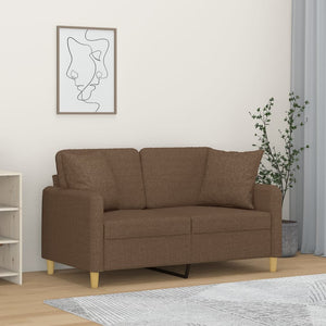 2-Sitzer Sofa Braun mit Kissen