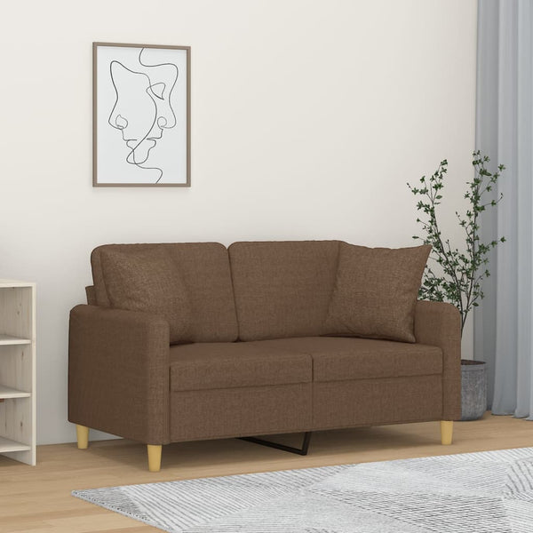 2-Sitzer Sofa Braun mit Kissen