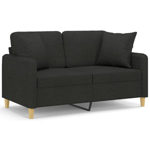 Schwarzes 2-Sitzer Sofa 120cm mit Kissen