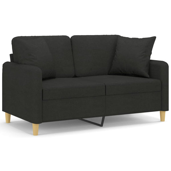 Schwarzes 2-Sitzer Sofa 120cm mit Kissen