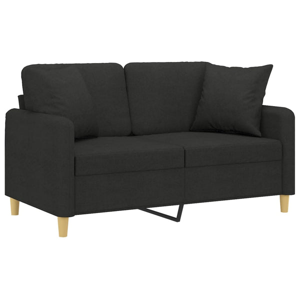 Schwarzes 2-Sitzer Sofa 120cm mit Kissen