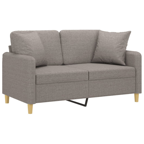 vidaXL Canapé 2 places avec coussins décoratifs Taupe 120 cm Tissu