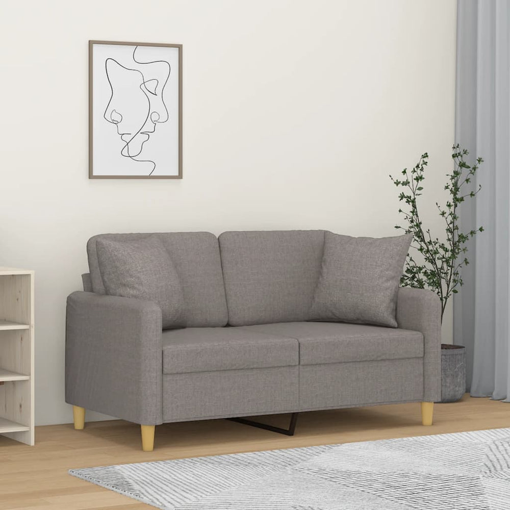 2-Sitzer Sofa Taupe Stoff 120cm