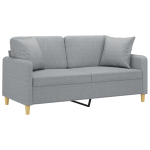 2-Sitzer Sofa Hellgrau mit Kissen