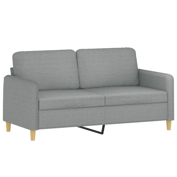 2-Sitzer Sofa Hellgrau mit Kissen