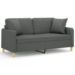 Dunkelgraues 2-Sitzer Sofa mit Kissen