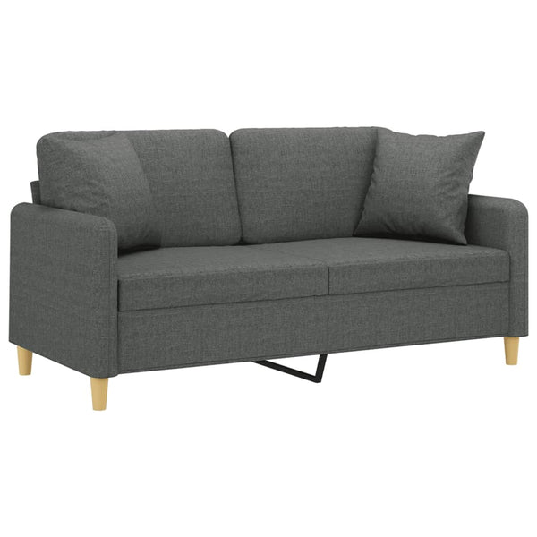 Dunkelgraues 2-Sitzer Sofa mit Kissen