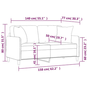 Dunkelgraues 2-Sitzer Sofa mit Kissen