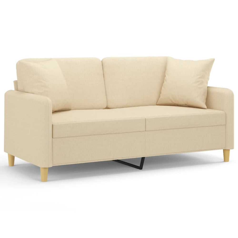 Creme 2-Sitzer Sofa mit Zierkissen