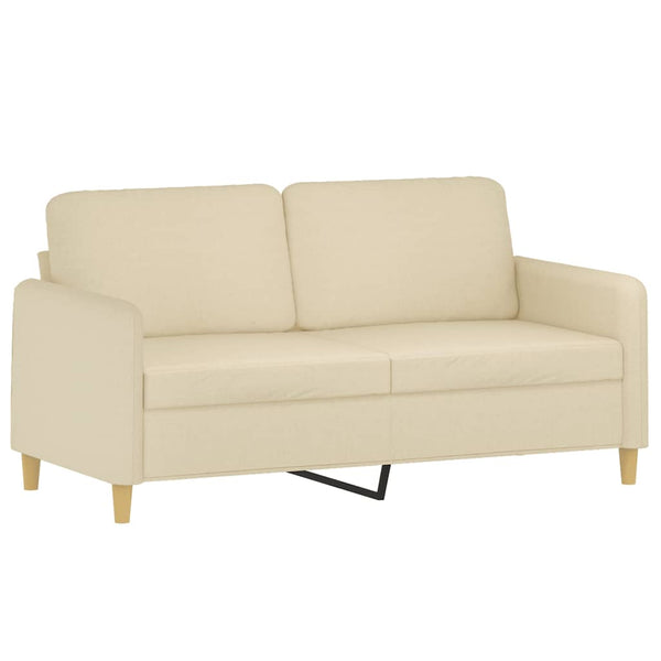 vidaXL Canapé 2 places avec coussins décoratifs crème 140 cm Tissu