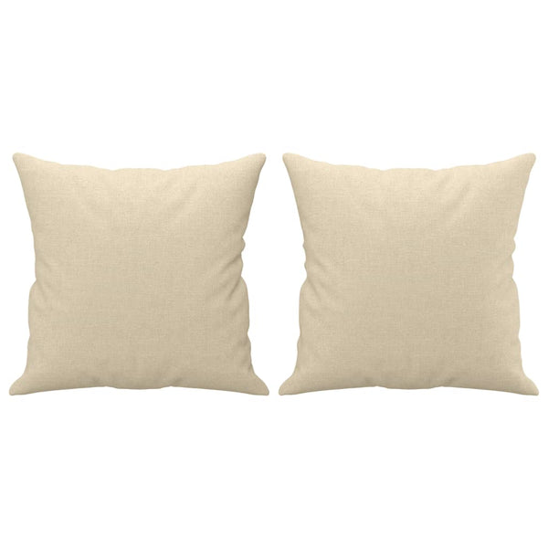 vidaXL Canapé 2 places avec coussins décoratifs crème 140 cm Tissu