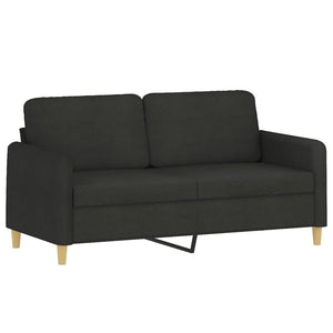 Schwarzes 2-Sitzer Sofa 140 cm mit Kissen