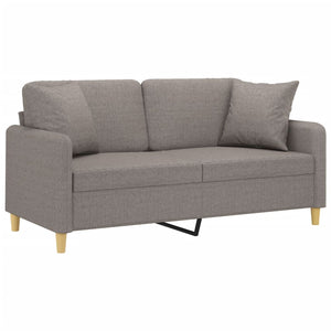 vidaXL Canapé 2 places avec coussins décoratifs Taupe 140 cm Tissu