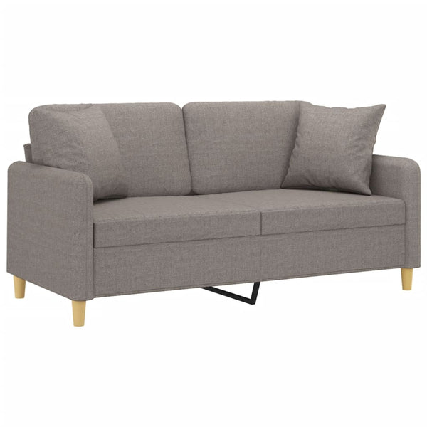vidaXL Canapé 2 places avec coussins décoratifs Taupe 140 cm Tissu