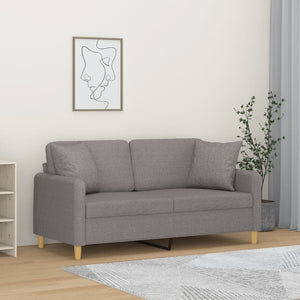 vidaXL Canapé 2 places avec coussins décoratifs Taupe 140 cm Tissu