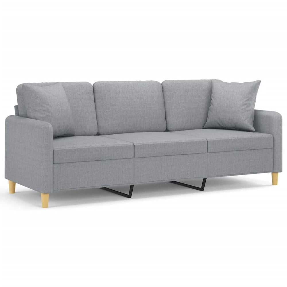 3-Sitzer Sofa Hellgrau Stoff 180 cm