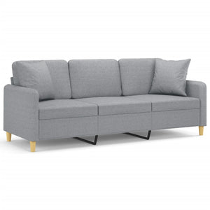 3-Sitzer Sofa Hellgrau Stoff 180 cm