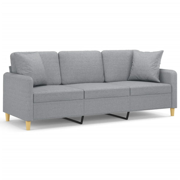 3-Sitzer Sofa Hellgrau Stoff 180 cm