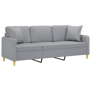 3-Sitzer Sofa Hellgrau Stoff 180 cm