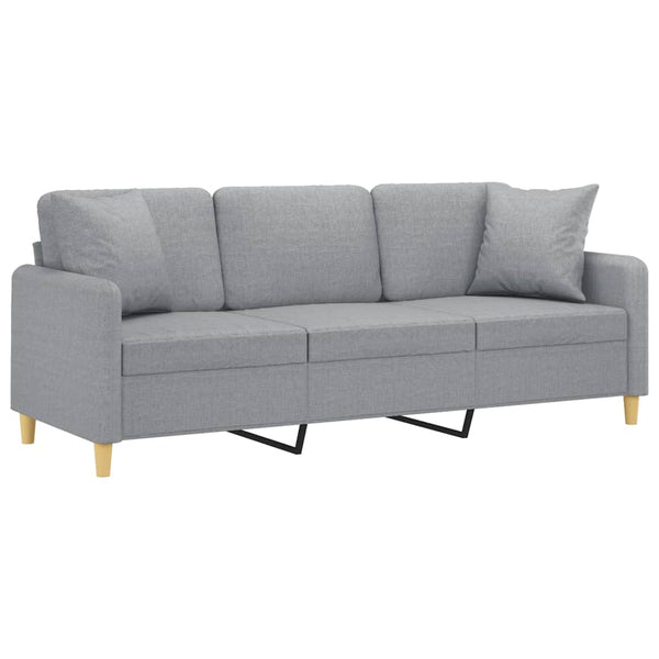 3-Sitzer Sofa Hellgrau Stoff 180 cm
