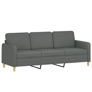 Dunkelgraues 3-Sitzer Sofa mit Kissen, 180 cm