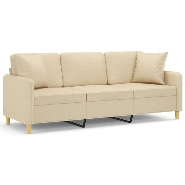 3-Sitzer Sofa Creme Stoff 180 cm