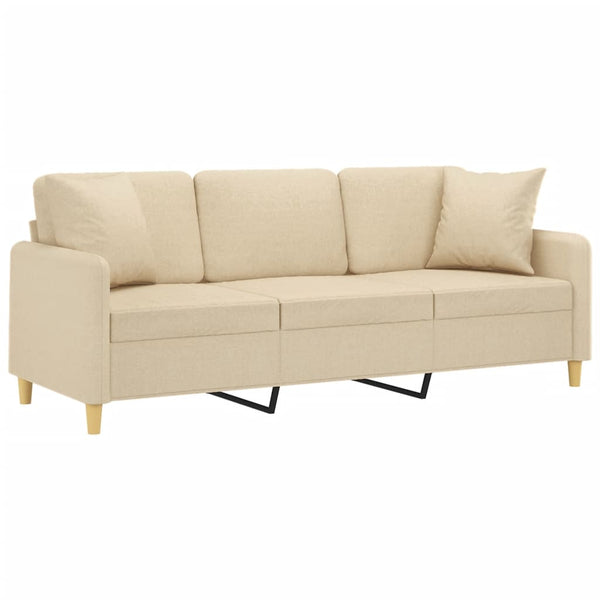 3-Sitzer Sofa Creme Stoff 180 cm