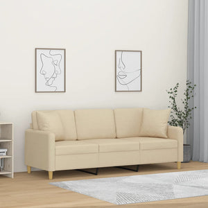 3-Sitzer Sofa Creme Stoff 180 cm
