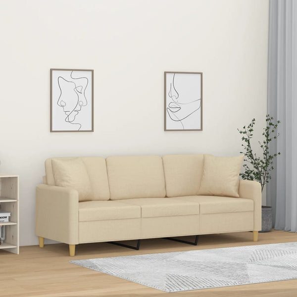3-Sitzer Sofa Creme Stoff 180 cm