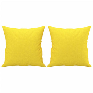 vidaXL Canapé 3 places avec oreillers décoratifs Jaune clair 180 cm Tissu